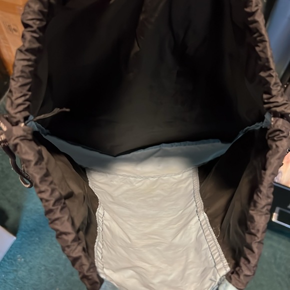 Victorias Secret PINK Drawstring Backpack Nylon light Blue and Black School - Picture 3 of 3